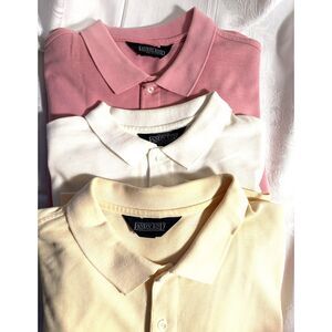 Bundle of 3 Lands Ends Basic 100% Cotton Mesh 2-Button Polos Men's Reg XL